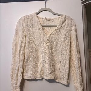 Cream Knit Women's Top